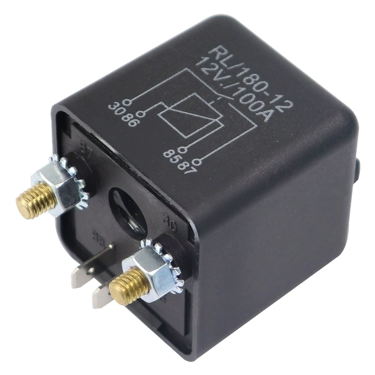 12V 100A bilrelæ – sidevisning af kompakt kabinet