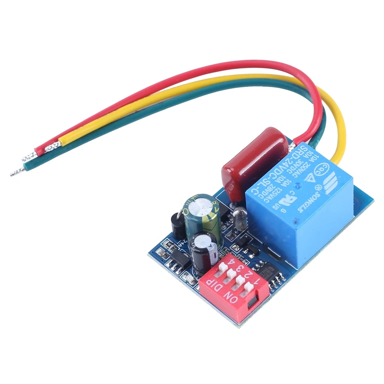 Komponenter i mekanisk/analogt tidsrelæmodul – detaljevisning