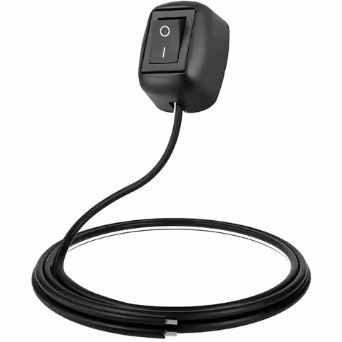 ON/OFF auto/moto trykknap med synlig montage – switch 12V/24V DC, 10A peak, 60 cm kabel