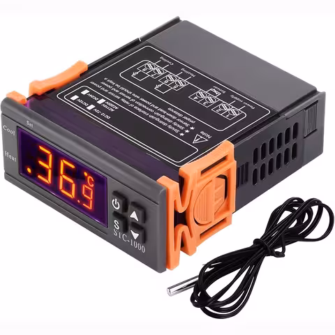 Digital temperaturcontroller 220V/230V – Elektronisk STC1000 termostat med NTC sensor og dobbelt relæ