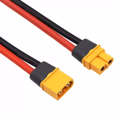 XT60 hun + han stik med 12AWG 30 cm kabel – XT60H stik til højkapacitetsbatterier