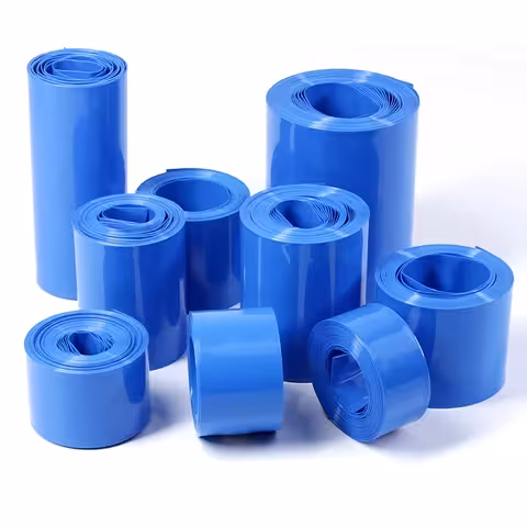 Cellpack blå varme-sammentrækkelig slange til 18650 batterier, pr. meter (1 m), diametre 120 mm, 160 mm og 200 mm
