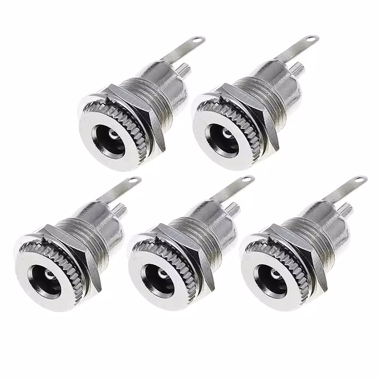 Sæt med 5 stk. – DC strømstik 12V 5,5mm x 2,1mm – Hun stik