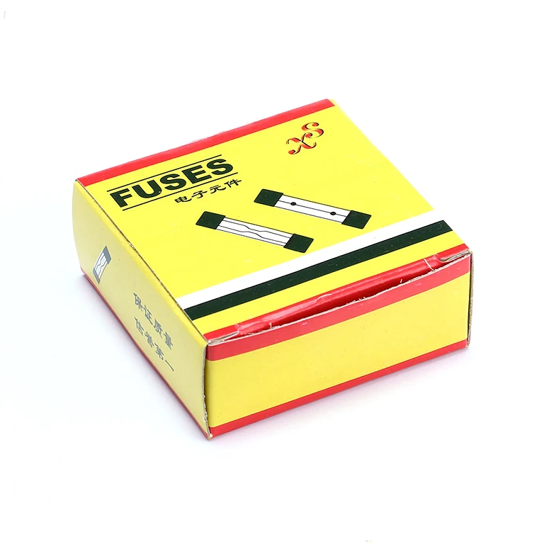 Emballage til sæt med 100 stk. glassikringer 10A 5 × 20 mm