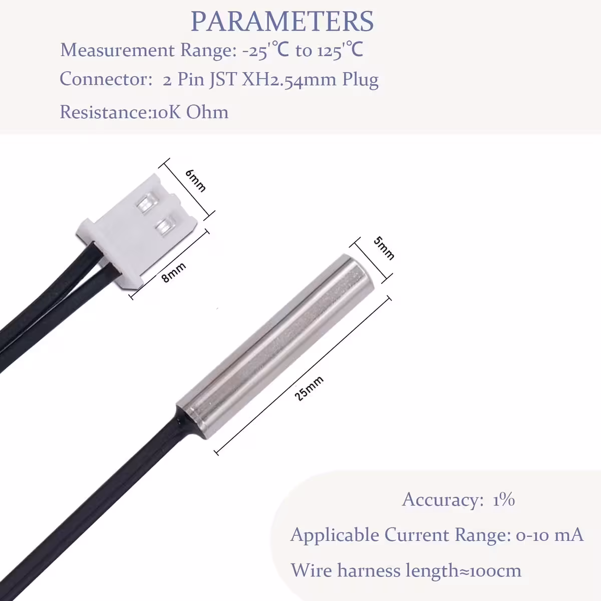 Sæt med 4 stk. NTC 10K sensor til termiske automatiseringer