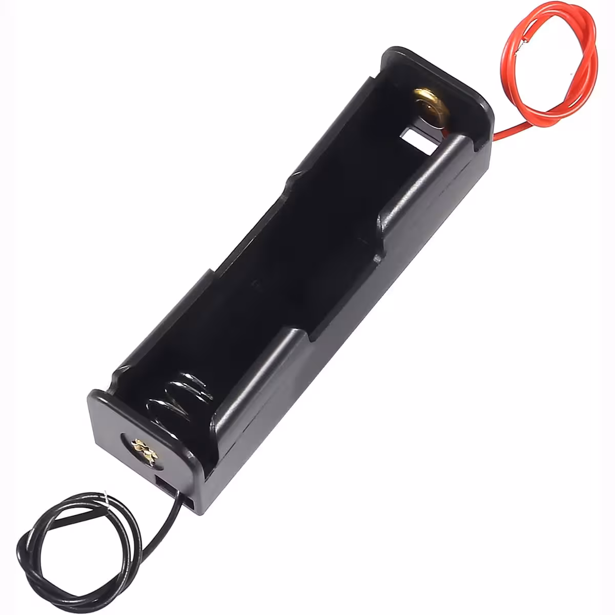 18650 3.7V batteriholder med rød og sort ledning