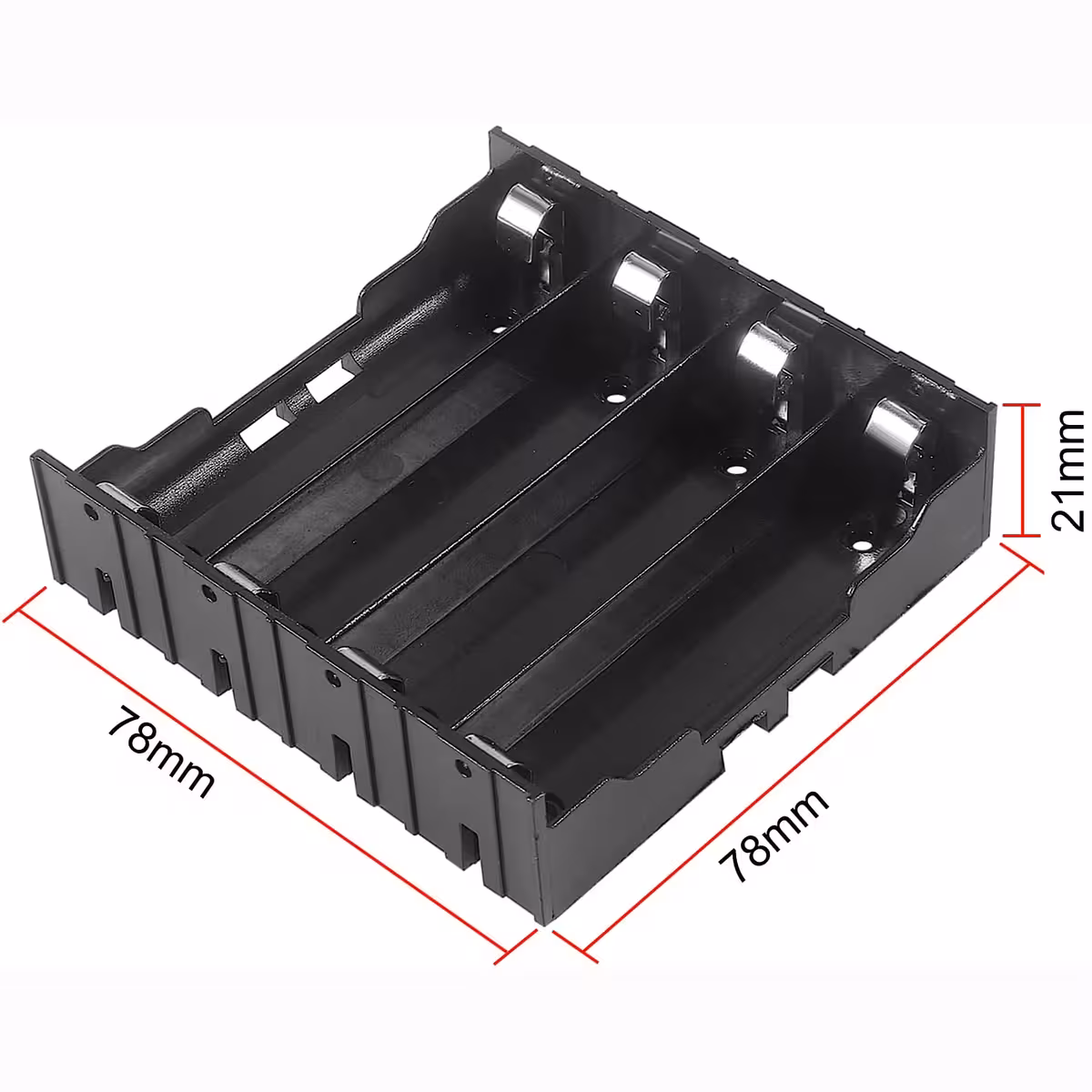 18650 batteriholder 4 slots kompakt design